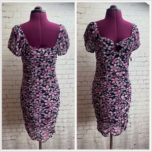 Madden NYC size medium ruched floral mini dress